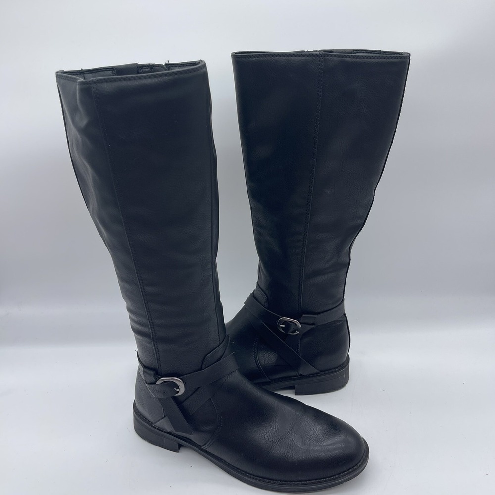 Frye & Co Gaylin Women's Size 7M Stacked Heel Riding Boots‎ FOF23 Black Zipper